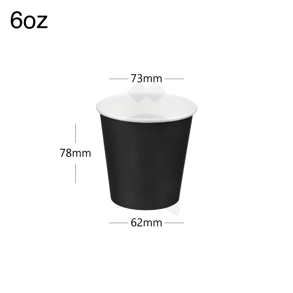 [001010] 6oz Single Wall Black - White Paper Cup 1000/ctn