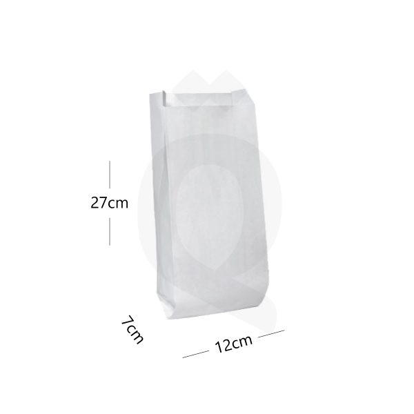 12x7x27cm Satchel White Paper Bag 1000/ctn