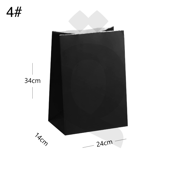 [003017] #4 Black - White Paper No Handle Bag Size 24x14x34cm 200/ctn