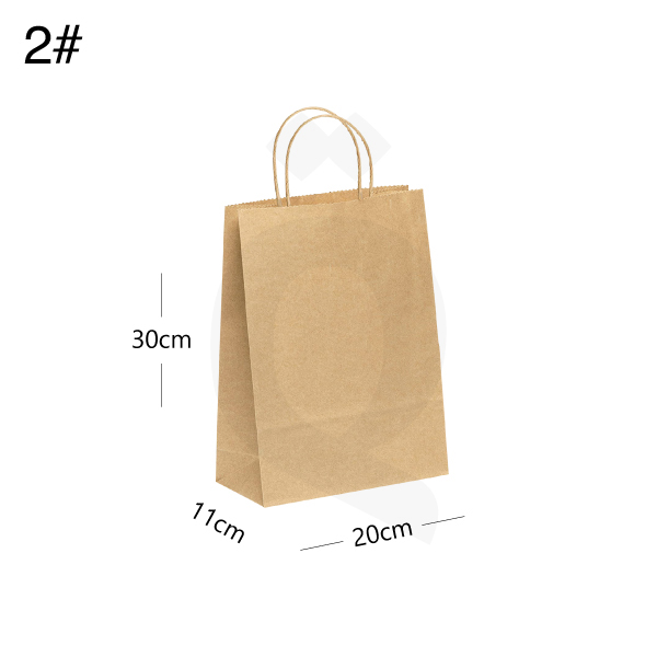 [003019] #2 Kraft Paper Twisted Handle Bag Size 20x11x30cm 200/ctn