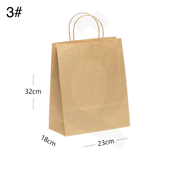 [003020] #3 Kraft Paper Twisted Handle Bag Size 23x18x32cm 200/ctn