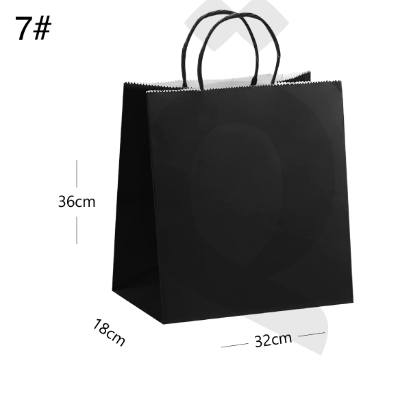 [003027] #7 Black - White Paper Twisted Handle Bag Size 32x18x36cm 200/ctn