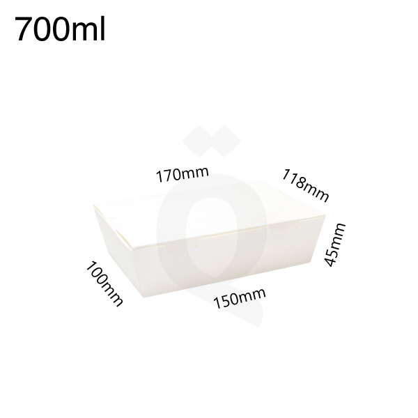 [500451] White Paper Lunch Box printed size 17*12*4.5cm