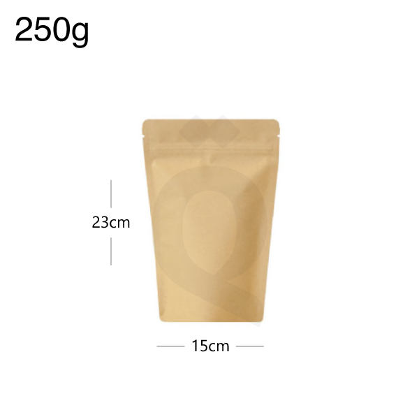 [003032] 250g Kraft Stand Up Ziplock Bag 250/ctn
