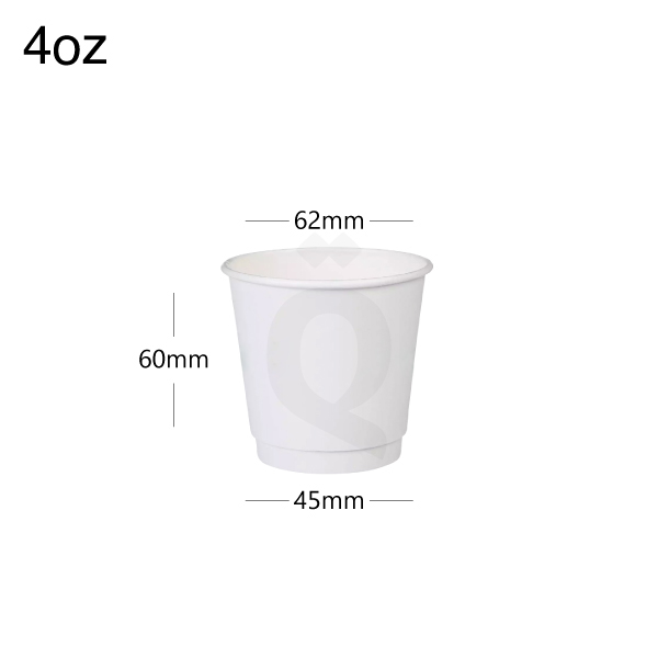 [001014] 4oz Double Wall White Paper Cup 500/ctn