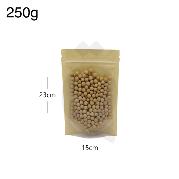 [003038] 250g Clear Kraft Stand Up Ziplock Bag 1000/ctn