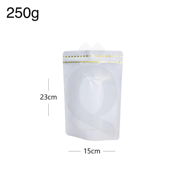 250g White Stand Up Ziplock Valve Bag 300/ctn