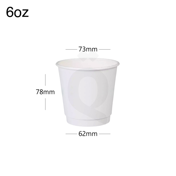 [001015] 6oz Double Wall White Paper Cup 500/ctn