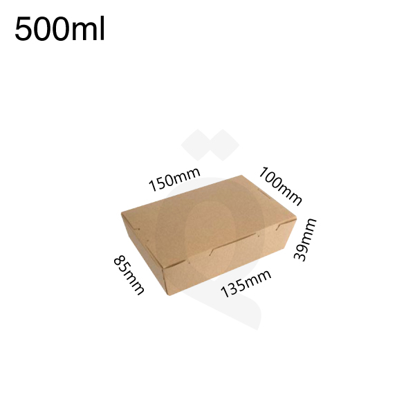 [004001] 500ml A Kraft Paper Lunch Box 200/ctn