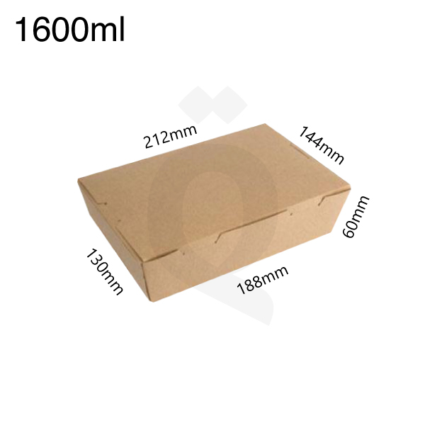 [004010] 1600ml Kraft Paper Lunch Box 200/ctn