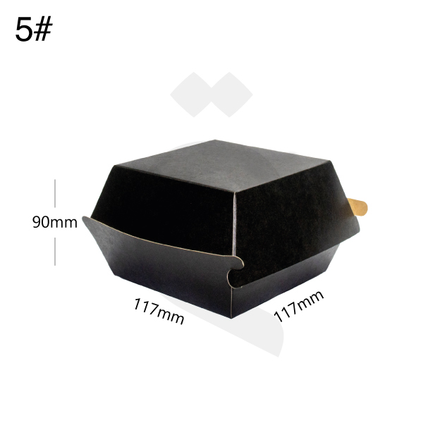 علبة برجر #5 اسود ورق كرافت مقاس 11.7*11.7*9 سم 200 حبة