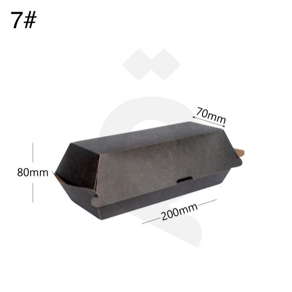 [004032] علبة ساندوتش #7  اسود ورق كرافت مقاس 20*7*8  سم 200  حبة