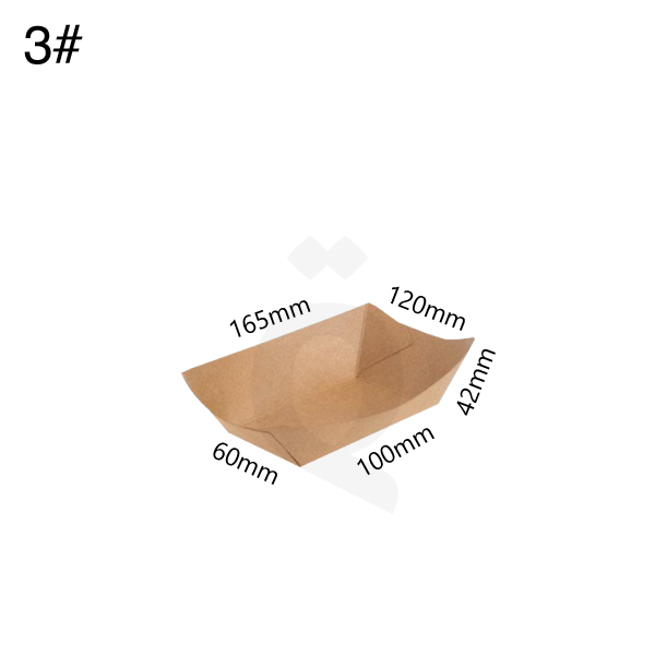 طبق #3 ورق كرافت للاطعمة مقاس 10*6*4.2 سم 500 حبة