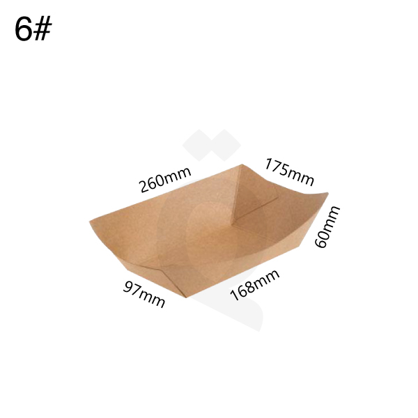 طبق #6 ورق كرافت للاطعمة مقاس 16.8*9.7*6 سم 500 حبة