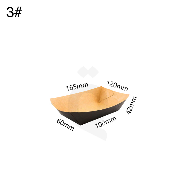 طبق #3 اسود ورق كرافت للاطعمة مقاس 10*6*4.2 سم 500 حبة