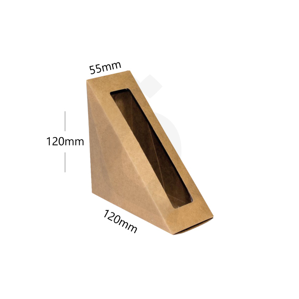 [004048] Kraft Paper Club Sandwich Box Window 500/ctn