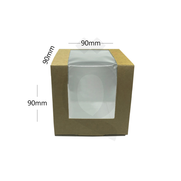 [004049] Dessert White & Kraft Paper Box 9x9x9H cm 400/ctn