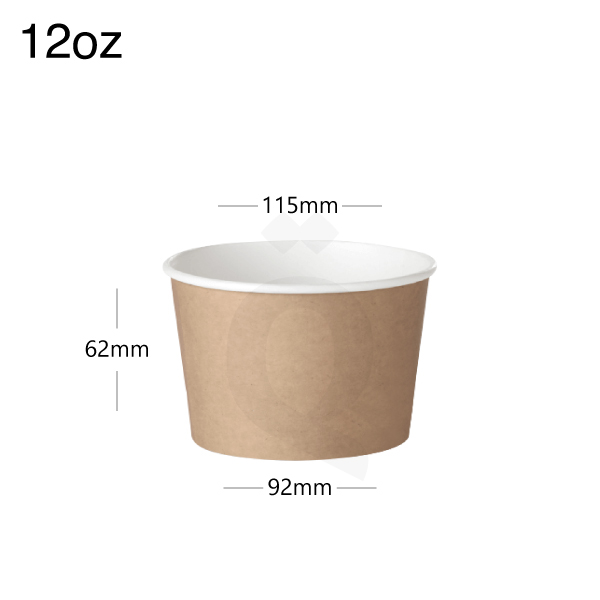 [005018] 12oz Brown - White Paper Soup Cup 500/ctn