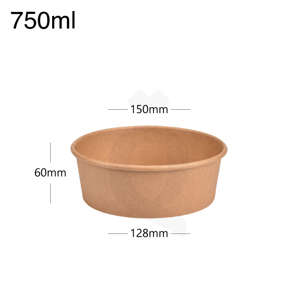 [005030] 750ml Kraft Paper Salad Bowl 300/ctn