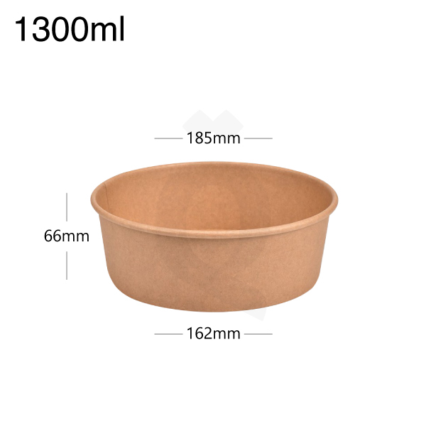 [005032] 1300ml Kraft Paper Salad Bowl 300/ctn