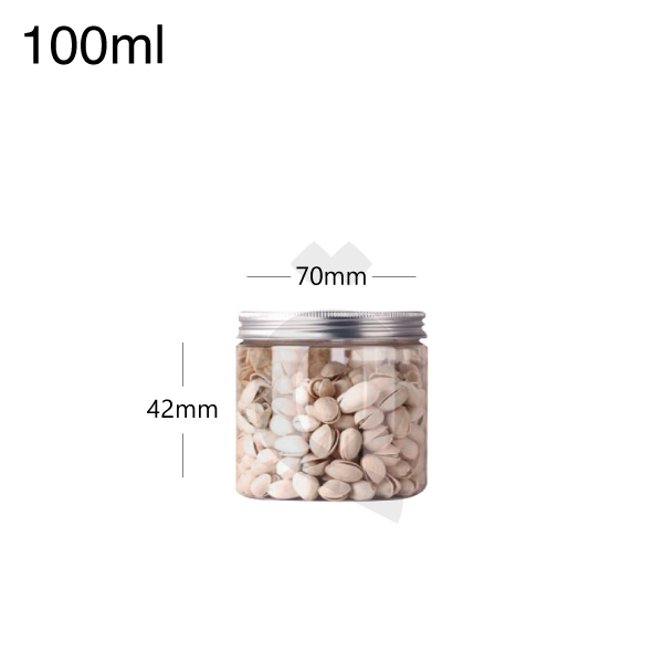 [007004] 100ml/70mm PET Plastic Jar Alu Cap 150/ctn