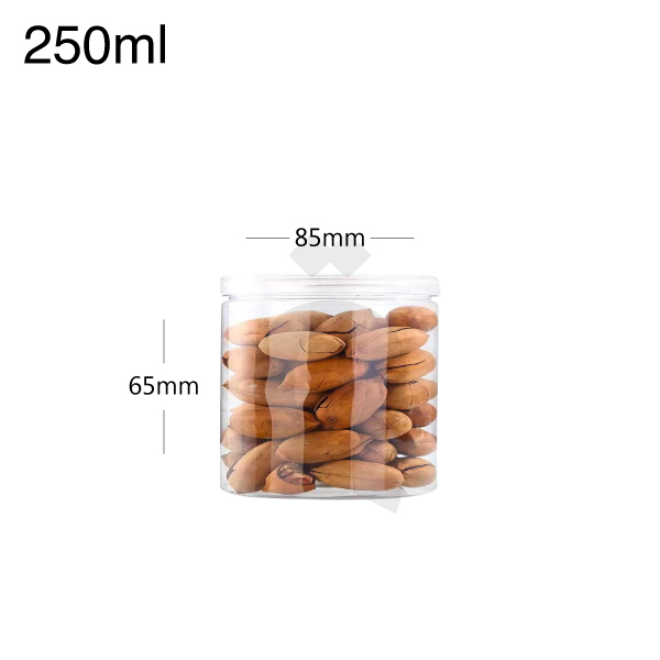 [007013] 250ml/85mm PET Plastic Jar Clear PP Cap 100/ctn