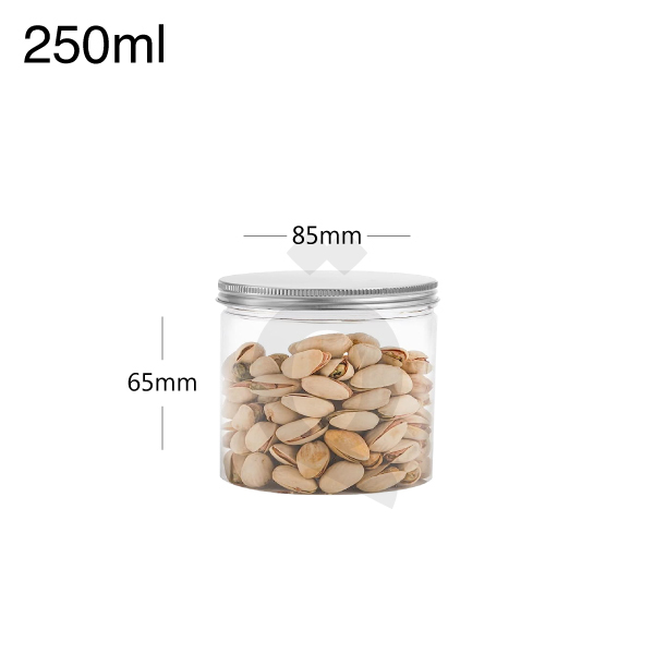 [007014] 250ml/85mm PET Plastic Jar Alu Cap 100/ctn