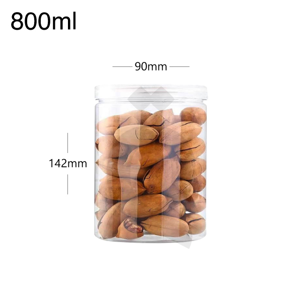 [007029] 800ml/90mm PET Plastic Jar Clear PP Cap 100/ctn