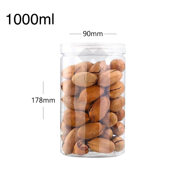 [007031] 1000ml/90mm PET Plastic Jar Clear PP Cap 50/ctn