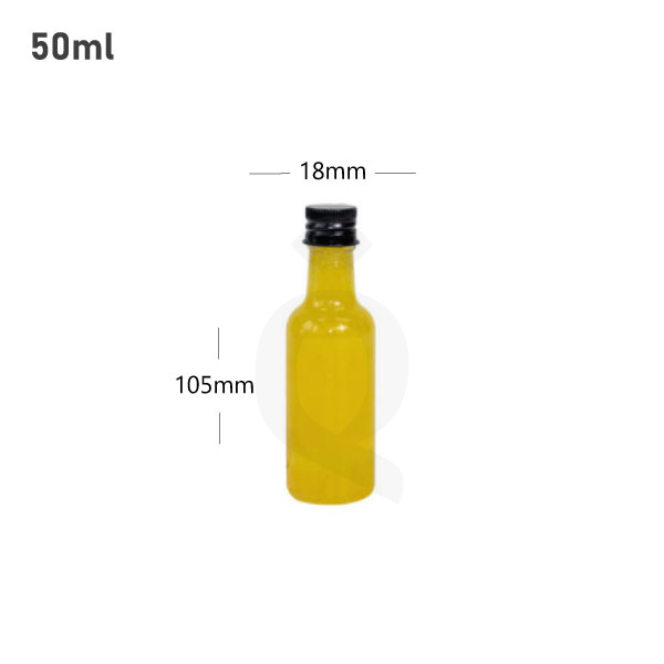 [007033] 50ml PET Plastic Bottle Matte Black Alu Cap 500/ctn