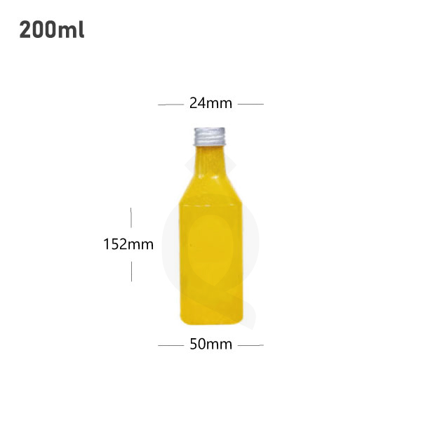 [007036] 200ml PET Plastic Bottle with Alu Cap 300/ctn