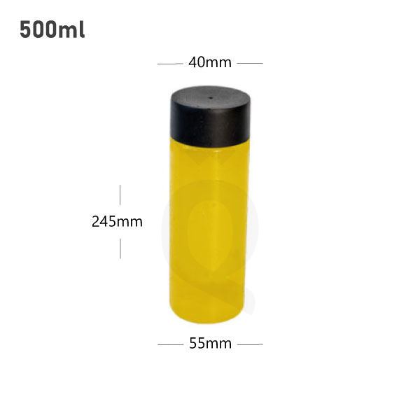[007055] 500ml PET Plastic Bottle with Black PP Cap 100/ctn