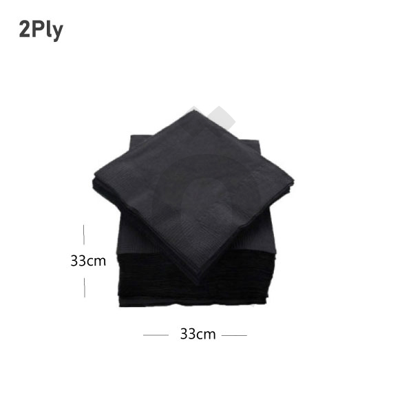 [009010] Black Paper Napkin 33x33cm 2Ply 2000/pcs