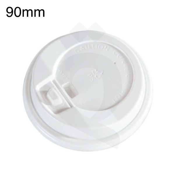 [001043] 90mm PS Plastic White Lid With Cap 1000/ctn