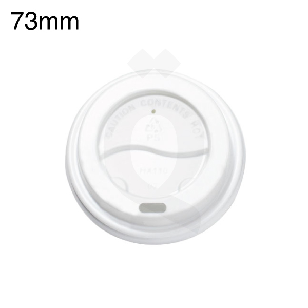 [001033] 73mm PS Plastic White No Cap Lid 500/ctn
