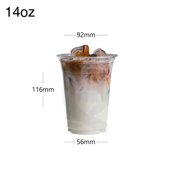 [002003] 14oz/92mm PET Plastic Cold Beverage Cup 1000/ctn