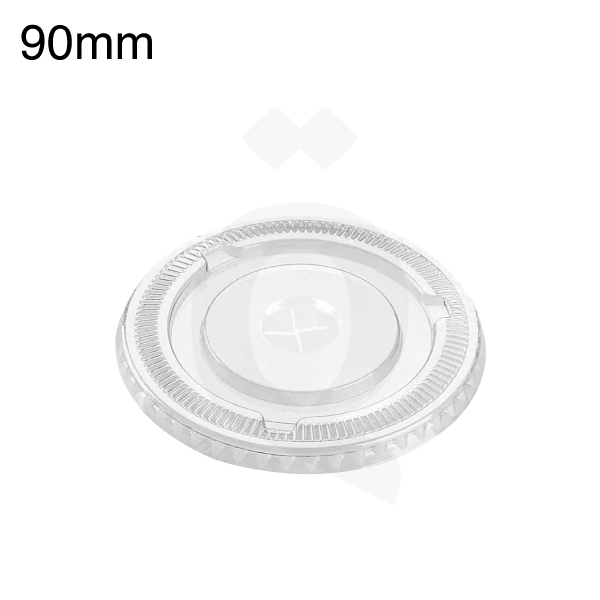 [002014] 90mm PET Plastic Flat Lid X hole 1000/ctn