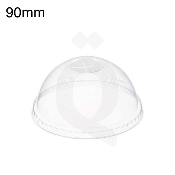 [002016] 90mm PET Plastic Dome Lid X Hole 1000/ctn