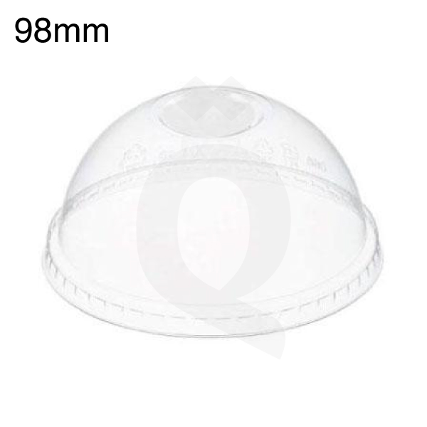 [002021] 98mm PET Plastic Dome Lid No Hole 1000/ctn