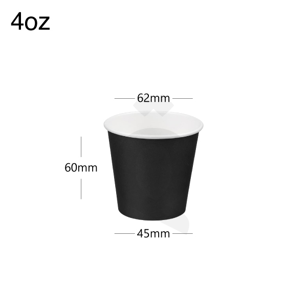 [001009] 4oz Single Wall  Black - White Paper Cup 1000/ctn