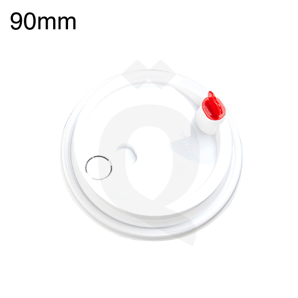 [002026] 90mm PP Plastic White Lid with Red Heart 1000/ctn