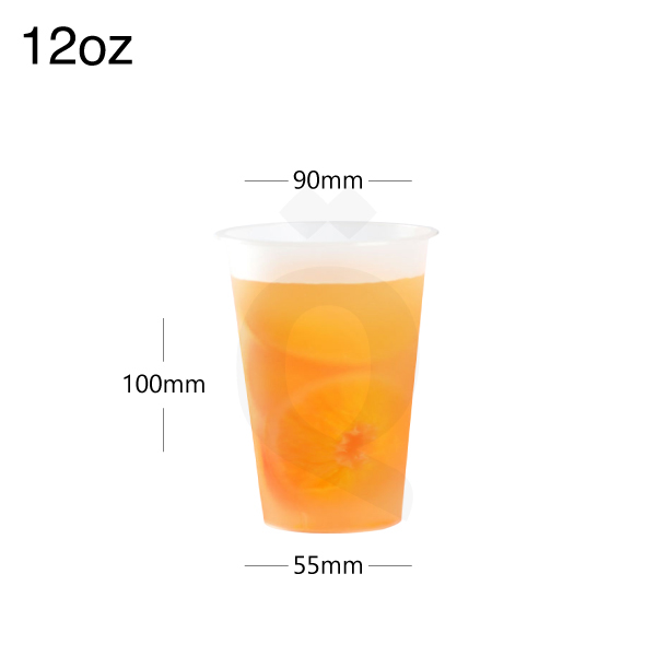 [002060] 12oz PP Plastic Injection Cold Frosted Cup 90m 500/ctn