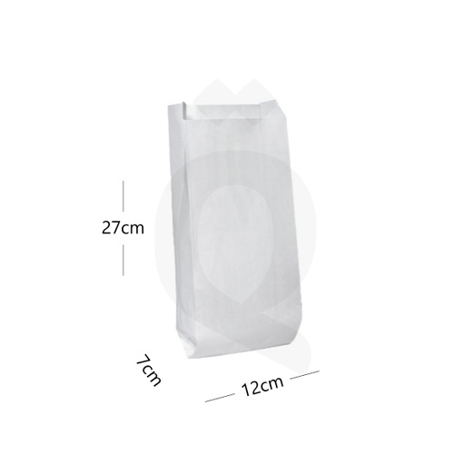 [003001] 12x7x27cm Satchel White Paper Bag 1000/ctn