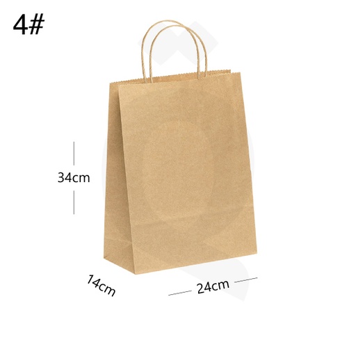 [003022] #4 Kraft Paper Twisted Handle Bag Size 24x14x34cm 200/ctn