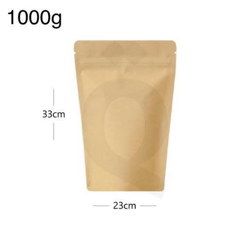 [003034] 1000g Kraft Stand Up Ziplock Bag 250/ctn