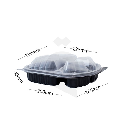 [006008] PP Plastic Rectangular Box Divided Into 3 Sections 250/ctn